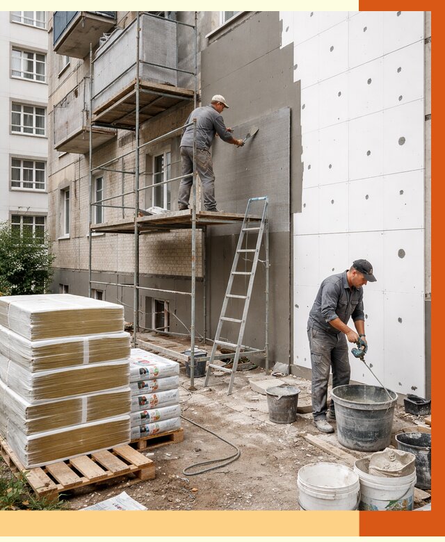 Утепление квартиры снаружи в Прокопьевске от 6357 руб/м2 под ключ | ТепломастерПрк