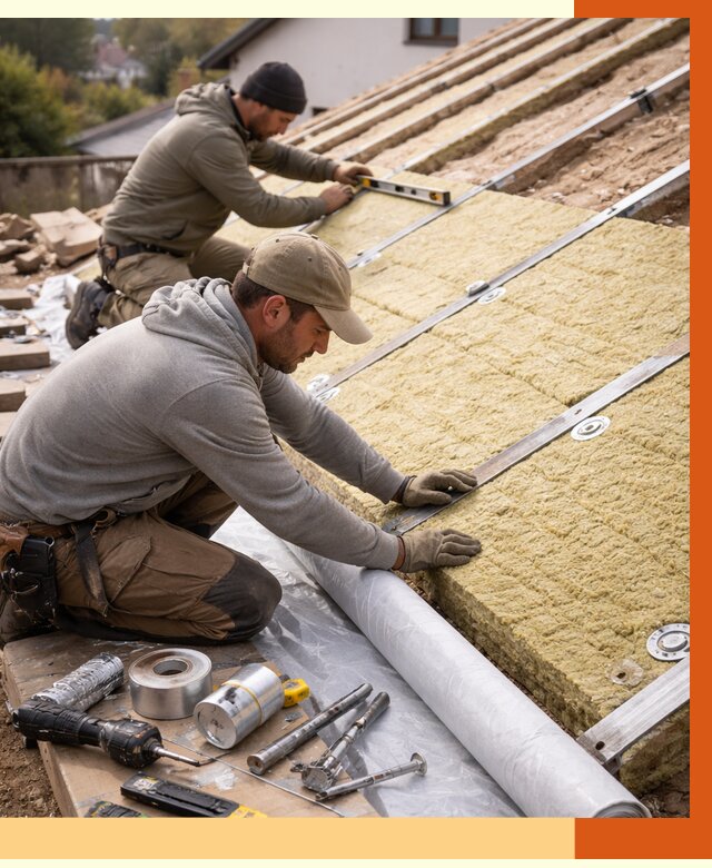 Утепление крыши снаружи в Прокопьевске под ключ от 1240 руб./м2 | ТепломастерПрк