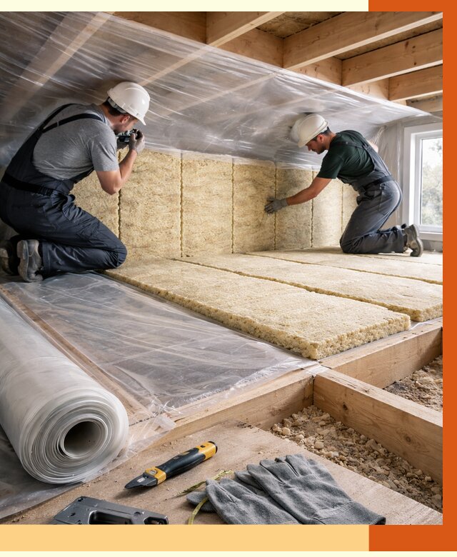 Утепление перекрытий в Прокопьевске от 2946 руб/м2 — утепление межэтажных и чердачных | ТепломастерПрк