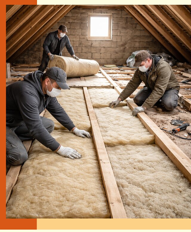 Утепление чердака в Прокопьевске — профессиональная теплоизоляция кровли