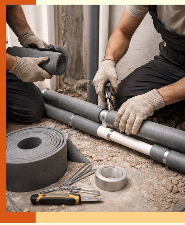 Утепление труб водоснабжения в Прокопьевске — монтаж и защита сети