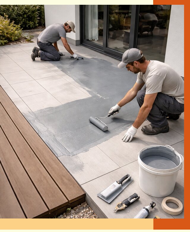 Гидроизоляция террасы в Прокопьевске под ключ от 7753 руб./м² | ТепломастерПрк